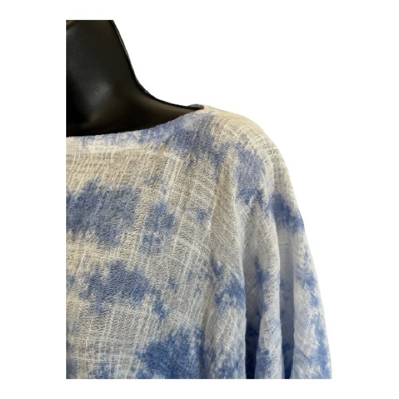 NWT J ill Blue and White Women's Poncho One Size. - Picture 3 of 12